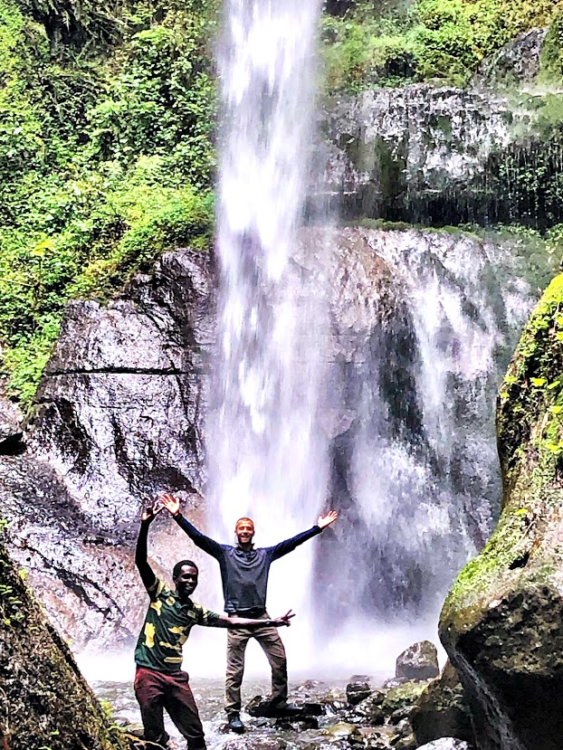 Vegan Voyage Tanzania Arusha Hiking Waterfall