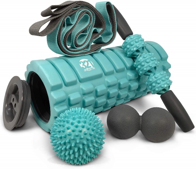 Foam rolling set for work out from home